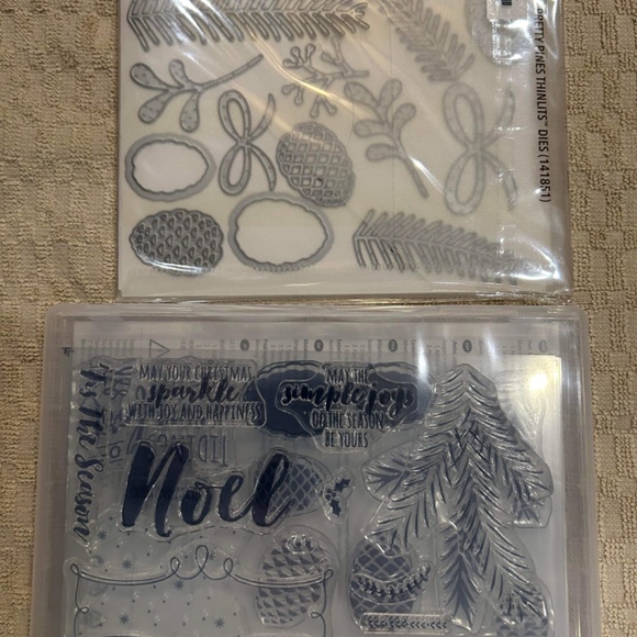 Stampin’ UP! Bundle NIP Christmas Pines Stamps & Pretty Pines Thinlits - Picture 2 of 3